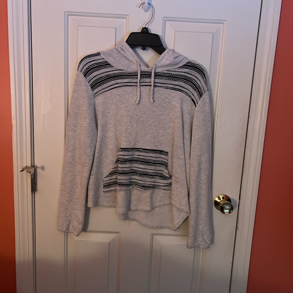 Full Tilt Cream and Black Knit Hoodie